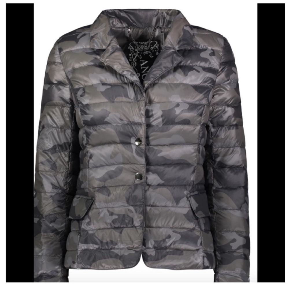 Anorak Jacket Blazer Camo Gray Size Medium